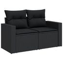 sofasæt til haven 7 dele med hynder polyrattan sort