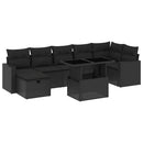 sofasæt til haven 8 dele med hynder polyrattan sort