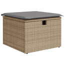 sofasæt til haven 7 dele med hynder polyrattan beige