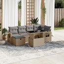 sofasæt til haven 7 dele med hynder polyrattan beige