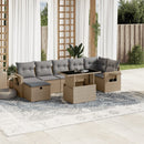 sofasæt til haven 8 dele med hynder polyrattan beige
