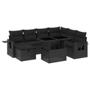 sofasæt til haven 8 dele med hynder polyrattan sort