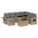 sofasæt til haven 8 dele med hynder polyrattan beige