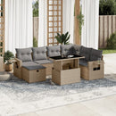 sofasæt til haven 8 dele med hynder polyrattan beige