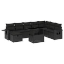 sofasæt til haven 9 dele med hynder polyrattan sort