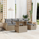 sofasæt til haven 6 dele med hynder polyrattan beige