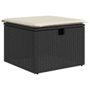 sofasæt til haven 7 dele med hynder polyrattan sort