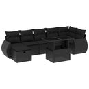sofasæt til haven 8 dele med hynder polyrattan sort