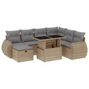 sofasæt til haven 8 dele med hynder polyrattan beige