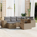 sofasæt til haven 7 dele med hynder polyrattan beige