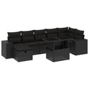 sofasæt til haven 8 dele med hynder polyrattan sort