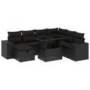 sofasæt til haven 8 dele med hynder polyrattan sort