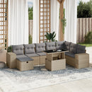 sofasæt til haven 9 dele med hynder polyrattan beige