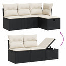 sofasæt til haven 7 dele med hynder polyrattan sort