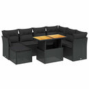 sofasæt til haven 8 dele med hynder polyrattan sort