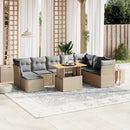 sofasæt til haven 9 dele med hynder polyrattan beige