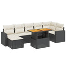 sofasæt til haven 8 dele med hynder polyrattan sort