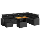 sofasæt til haven 9 dele med hynder polyrattan sort