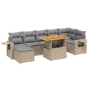 sofasæt til haven 8 dele med hynder polyrattan beige