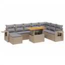 sofasæt til haven 9 dele med hynder polyrattan beige
