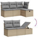 sofasæt til haven 7 dele med hynder polyrattan beige