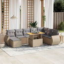 sofasæt til haven 9 dele med hynder polyrattan beige
