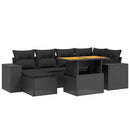 sofasæt til haven 7 dele med hynder polyrattan sort