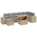 sofasæt til haven 8 dele med hynder polyrattan beige