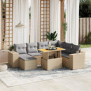 sofasæt til haven 8 dele med hynder polyrattan beige
