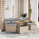 sofasæt til haven 6 dele med hynder polyrattan beige