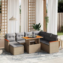 sofasæt til haven 8 dele med hynder polyrattan beige