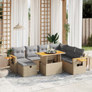 sofasæt til haven 8 dele med hynder polyrattan beige