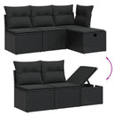 sofasæt til haven 7 dele med hynder polyrattan sort