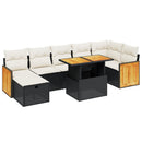 sofasæt til haven 8 dele med hynder polyrattan sort