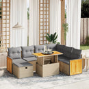 sofasæt til haven 8 dele med hynder polyrattan beige