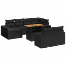 sofasæt til haven 11 dele med hynder polyrattan sort