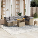 sofasæt til haven 9 dele med hynder polyrattan beige