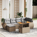 sofasæt til haven 7 dele med hynder polyrattan beige