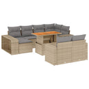 sofasæt til haven 11 dele med hynder polyrattan beige