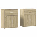 skænke 2 stk. 60x31x70 cm konstrueret træ sonoma-eg