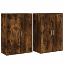 kommoder 2 stk. 60x31x84 cm konstrueret træ røget egetræsfarve