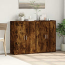 kommoder 2 stk. 60x31x84 cm konstrueret træ røget egetræsfarve