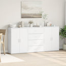 kommoder 3 stk. 60x31x84 cm konstrueret træ hvid