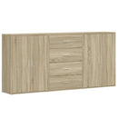 kommoder 3 stk. 60x31x84 cm konstrueret træ sonoma-eg