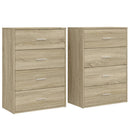 kommoder 2 stk. 60x31x84 cm konstrueret træ sonoma-eg