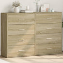kommoder 2 stk. 60x31x84 cm konstrueret træ sonoma-eg