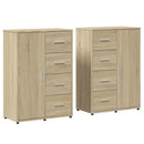 kommoder 2 stk. 60x31x84 cm konstrueret træ sonoma-eg