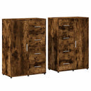 kommoder 2 stk. 60x31x84 cm konstrueret træ røget egetræsfarve