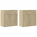 skænke 2 stk. 79x38x80 cm konstrueret træ sonoma-eg