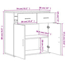 skænke 2 stk. 79x38x80 cm konstrueret træ sonoma-eg